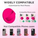Upgraded Magnetic Phone Grip, Liquid Silicone Soft and Portable, Removable Finger Loop Ring Grip Holder for iPhone, Strong Magnetic Attraction, Compatible with MagSafe Phone Case, Neon Pink