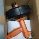 Drain Snake, Drain Auger with Drill Attachment, 25 Feet Plumbing Snake Auto Feed Flexible Hair Drain Clog Remover for Kitchen, Bathroom and Shower Sink with Gloves (Orange)