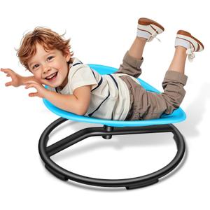 Kids Sensory Swivel Chair, Spinning Chair for Autistic Kids, Sensory Toy for ADHD Children, Training Body Coordination, No Assembly Required (Blue) (Blue)