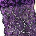 5 Yards Metallic Floral Lace Ribbon Stretch Tulle Lace Trim Elastic Nigerian African Fabric Width 7 Inch for DIY Craft Jewelry Making Clothes Accessories Gift Wrapping Wedding Party Decor (Purple)