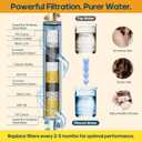 Filtered Shower Head with Handheld Spray Combo High Pressure Rain Shower Head Dual Shower Head with Filters - Removes Chlorine Height Adjustable & Built-in Power Wash (Brushed Nickel)
