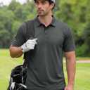 TACVASEN Mens Polo Shirts Short Sleeve Dry Fit Moisture Wicking Performance Collared Golf Shirt for Men Casual Athletic (Gray, M)
