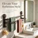 Suction Cup Towel Bar, Adjustable Towel Racks for Bathroom, Suitable for Bathroom Accessories, Kitchen and Hand Washing Station (21.7-39 in)