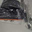 NACENA Broom and Dustpan Set, 52-in Long Adjustable Handle Broom Dustpan Combo with Dustpan Teeth to Automatically Clean Hair Suitable for Home Kitchen Office Hall FloorBlack&Red (1 Pack)