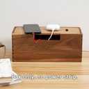 LiTY Acacia Wood Cable Management Box, Wooden Cord Hider & Organizer for Power Strip, Electrical Hiding, TV Wires, Desk & Floor Cables - Office Under Desk Cable Storage Box for Wire