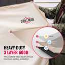 Grillman Grill Cover, BBQ Outdoor Grill Covers, Charcoal, Gas Grills, Waterproof, Rip-Proof, Weather-Resistant, Anti-UV, Barbecue Cover for Weber, Genesis, Charbroil, Nexgrill, etc (Tan, 58 Inch)