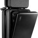 TRAVELARIM 20 Inch Carry On Luggage 22x14x9 Airline Approved, Carry On Suitcase with Wheels, Hard-shell Carry-on Luggage, Durable Luggage Carry-On, Black Small Suitcase with Cosmetic Case