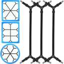 Tuyeabc Bed Sheet Holder Straps, 3 PCS/ 12 Ways, Adjustable Crisscross Bed Sheet Clips, Elastic Bands Suspenders Keeping Fitted Bedsheet in Place for Twin Queen King Mattress, Bed Sheet Fasteners