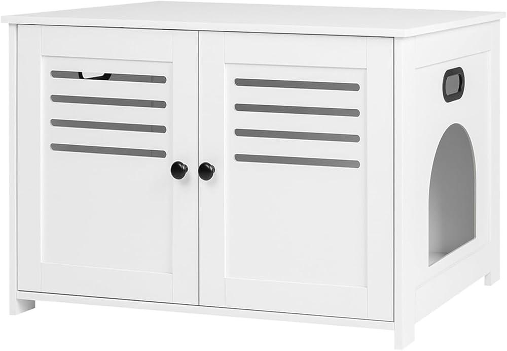 Dinzi LVJ 80cm. Cat Litter Box Enclosure, White