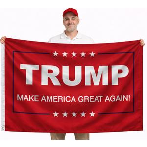 3x5 Feet Polyester Meme Flag with Quote "Make America Great Again" with 2 Brass Grommets - Double Sided Political Home Banner - Keep America Great Flags - President Republican Banners