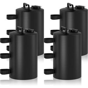 Canopy Water Weights Bag, 88 lb Tent 4 Leg Weights Bag, Portable 10L Water Bag Windproof Fixed Canopy Weights Bag, for Outdoor Pop Up Tent, Canopies, Gazebo, Shelter, 4 Pack (10L Black)