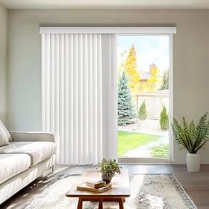 CHICOLOGY Vertical Blinds , Door Blinds & Shades , Blackout Window Shade , Vertical Blinds for Doors , Sliding Blinds Oxford White (Vinyl) 78"W X 84"H, Pack of 2