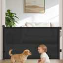Retractable Baby Gates for Doorways, 58" Extra Wide Mesh Child Dog Gate for Stairs, 34" Tall Toddler Pet Gate Indoor and Outdoor, Easy Install, Essential for Home Safety, Black