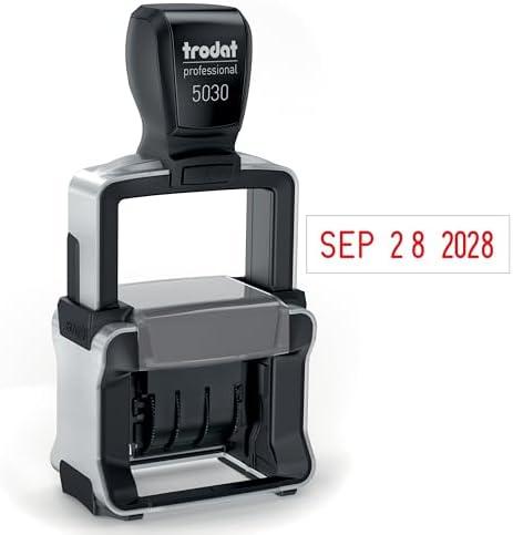 Trodat 5030 Professional 4.0 Date Only Stamp, Self Inking, Impression Size 1-5/8” x 3/8” (Red)