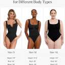 Popilush Bodysuits for Women Tummy Control Henley Going Out Outfits Shirts Body Suits Thong Button Down Tank Tops (Black, XL)