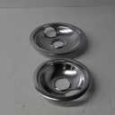 4 Pack Chrome Drip Pans, Compatible with Whirpool Kenmore Frigirate Stove Top Drip Bowls. Include 2 Pcs 6'' Range Replacement Drip Pans and 2 Pcs 8 '' Cooktop Drip Pans (Frigidaire, Silver)