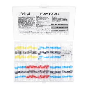 Heat Shrink Solder Seal Connectors Kit 120PCS - Waterproof Electrical Terminals, Solder Sleeve Wire Connectors for Marine Automotive Boat Truck Motorcycle (16-14 to 22-18 AWG, Weatherproof, Insulated)