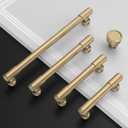 Amerdeco 10 Pack Champagne Bronze Cabinet Knobs Single Hole Cabinet Pulls Diameter Round Drawer Knobs and Pulls for Bathroom Cabinets ZH0075