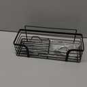 Shower Caddy, Adhesive Shower Organizer with Soap Dish and 4 Hooks, Rustproof Stainless Steel Shower Shelves, Wall Mounted No Drilling Storage Shelf Basket Accessories for Bathroom & Kitchen (Black)