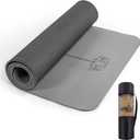 UMINEUX Yoga Mat Extra Thick 1/3'' Non Slip Yoga Mats for Women Eco Friendly TPE Fitness Exercise Mat with Carrying Sling & Storage Bag (Glacier Gray & Jet Black), 72"x24"x1/3"