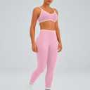 TDIFFUN Women Workout Sets 2 Piece Seamless Scrunch Butt Lifting Leggings Padded Sports Bra Matching Set Gym Yoga Outfits (Pink, Medium)
