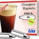 2 x Liss Pure Nitrogen Cartridges for Nitro Cold Brew Coffee - N2 Cartridge 10-Pack  For Use with Nitro Cold Brew Coffee Dispenser - Nitro Chargers for NCB Coffee, Cocktails, Tea - 2 gram Cartridges