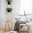 Modern Metal Hanging Planter for Indoor Outdoor Plants with Hook 2 Tier Boho Wall and Ceiling Flower Pots Baskets Holder Home Office Decor(Black)