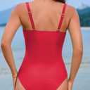 TASHEHE Women's One Piece Swimsuit Sexy Push Up Underwire Bathing Suit Ruched High Waisted Tummy Control Swimwear