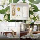 Baptism Candle Set Featuring Our Virgen de Guadalupe Candle Premium Golden Metallic Cover - Velas para bautizo Full kit - Catholic Baptism Candle Set - Vela bautiso