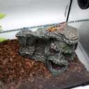 Gecko Hide Shale Scape Step Ledge, Reptile Rock Basking Platform Cave Hideout Tank Accessories Decorations, Great for Reptiles, Amphibians, Leopard Gecko, Snake, Lizard, Frogs, Turtle