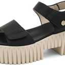 UBFEN Womens Platform Sandals Comfortable Arch Support for Summer Dressy Casual Lightweight Chunky Heel 2 Adjustable Straps 7