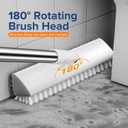 Floor Scrub Brush with Long Handle, Heavy Duty Hard Bristle Tile Scrubber for Cleaning Shower, Wood Floors, Concrete, and Garage  Stiff Bristle Floor Brush