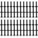 Zonon 25 Sets 1/4-20 x 3 Stainless Steel Carriage Bolts and Nuts Kit Round Head Square Neck Carriage Bolts Screws and Hex Nuts and Flat Washers, Stainless 18-8 Full Thread Coverage (Black