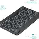 TECURS Bluetooth Keyboard and Mouse Combo for iPad - Rechargeable Wireless Keyboard & Mouse with 7-Color Backlit Compatible with iPad 10th/9th/8th Gen, iPad Pro/Air/Mini, iPhone15/14/13 Pro, Black
