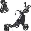 FLAGTAG Golf Push Cart 3 Wheel with 360 Swivel Front Wheel,Lightweight and Foldable Walking Golf CartOne-Click Foldable,with Foot Brake