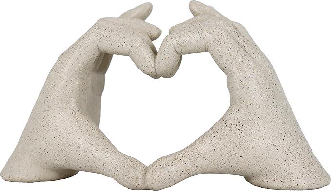SINTENILL Heart Hands Sculpture, Room Decor Aesthetic for Living Room Bedroom, Love Finger Shelf Decor for Office, Coffee Table, Wedding, Party, Desk Accessories, Gifts for Girls