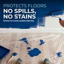 12 x 9 Ft Drop Cloths (6-Pack) Plastic Sheeting & Painters Plastic Tarps for Painting, Waterproof Floor & Furniture Protection