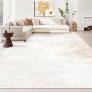 Area Rugs 10x14 Living Room: Washable Rug Modern Abstract Large Rugs Soft Non Slip Neutral Rug Stain Resistant Indoor Carpet for Bedroom Kitchen Dining Room Home Office Rugs(Beige, 10'x14')