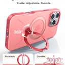 TORRAS 360 Spin Magnetic Stand for iPhone 16 Pro Max Case, Fit for MagSafe, Military Grade Protective Case for iPhone 16 Pro Max Phone Case Ostand with Kickstand Rotatable, Coral Pink Red, 6.9 inch
