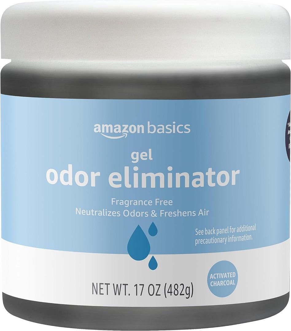 Amazon Basics Gel Odor Eliminator, Activated Charcoal, Fragrance Free, 17 Oz, 1-Pack
