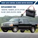 Front Auto Control Blower Motor Resistor Fit for 2001-2002 Gmc Sierra, Escalade, Chevy Tahoe, Yukon, Avalanche, Silverado, Suburban 1500 2500 3500, Replacement for 16250785