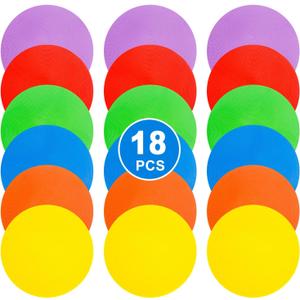 9 inch Spot Markers Flat Field Cones, Non Slip Rubber Agility Markers Flat Field Cones for Soccer Basketball Sports Speed Agility Training 18 pcs