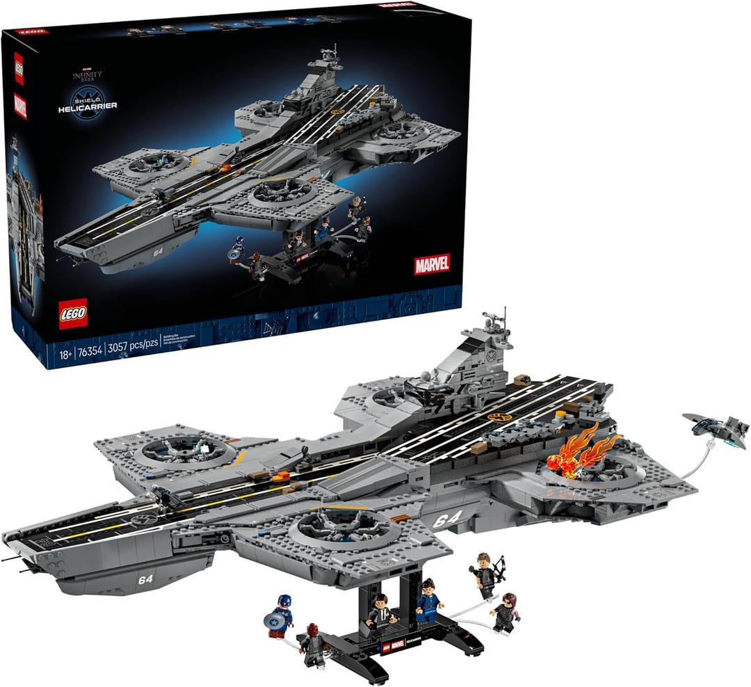 LEGO Marvel S.H.I.E.L.D. Helicarrier - Collectible Building Set for Adults, Ages 18+ - Marvel Bedroom or Home Office Decor - Includes 6 Minifigures - Gift for Men & Women - 76354