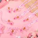Coume 36 Pcs Baby Shower Pacifiers Necklace Bear Bottle Acrylic Baby Pacifiers Charm Necklace for Guests Gender Reveal Party Favors Prize Table Scatter(Girl,Pink)