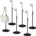 Therwen 6 Pcs Bag Display Stands Purse Display Stand Adjustable Height Handbag Holder for Home Boutique Store Counter Retail(Black)