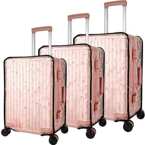3 Piece Thicken Clear PVC Luggage Cover Protector, Waterproof Plastic Suitcase Cover, 20 24 28 Carry On Luggage Protector Suitcase Cover or Tsa Approved for Travel