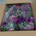 Yastouay 4 Pcs Artificial Flowers for Outdoors, UV Resistant Fake Outdoor Flowers, Realistic Artificial Plants & Flowers for Outdoor Porch Patio Window Garden Decor(Mixed Color Purple)