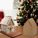CIEOVO 50 Pcs Christmas Gingerbread Houses Kit, Christmas Cardboard Craft Gingerbread House Shaped Boxes Christmas Crafts DIY Build Gingerbread House for Holiday Arts Crafts Activity Party Favors