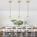 1-Light Teardrop Crystal Pendant Light, Dimmable Mini LED Crystal Hanging Light Fixtures, Gold Brushed Brass Finish Modern Ceiling Pendant Lighting for Kitchen Island Dining Room Bedroom Bar
