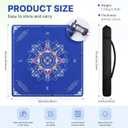 DEVPNR Mahjong Mat for Table with Rules, 32.6"x32.6" Non-Slip Mahjong Table Cover, Noise-Reducing Table Cloth for American Mahjong, Poker, Card & Board Games, Portable with Travel Bag (Blue)